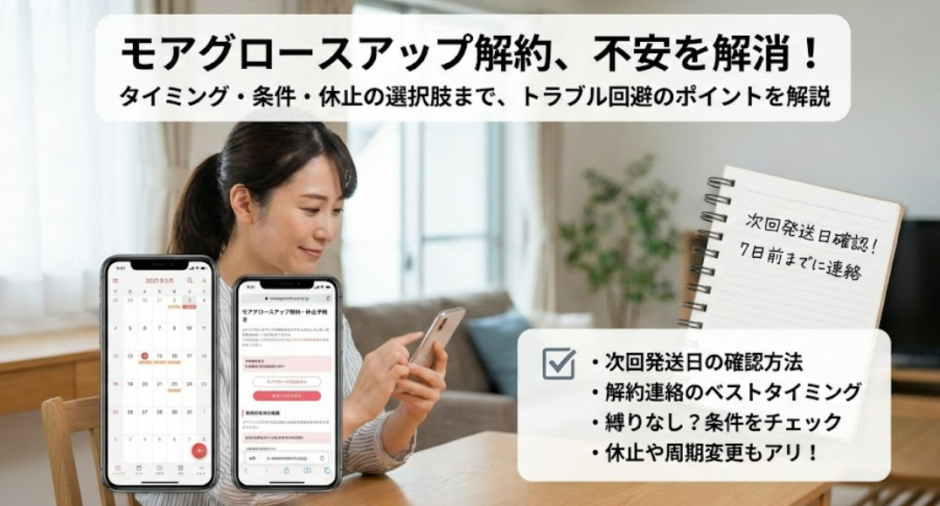 モアグロースアップの解約方法と条件を解説｜損しない手続きガイド